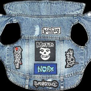 Punk Rock Denim Jacket for Dogs